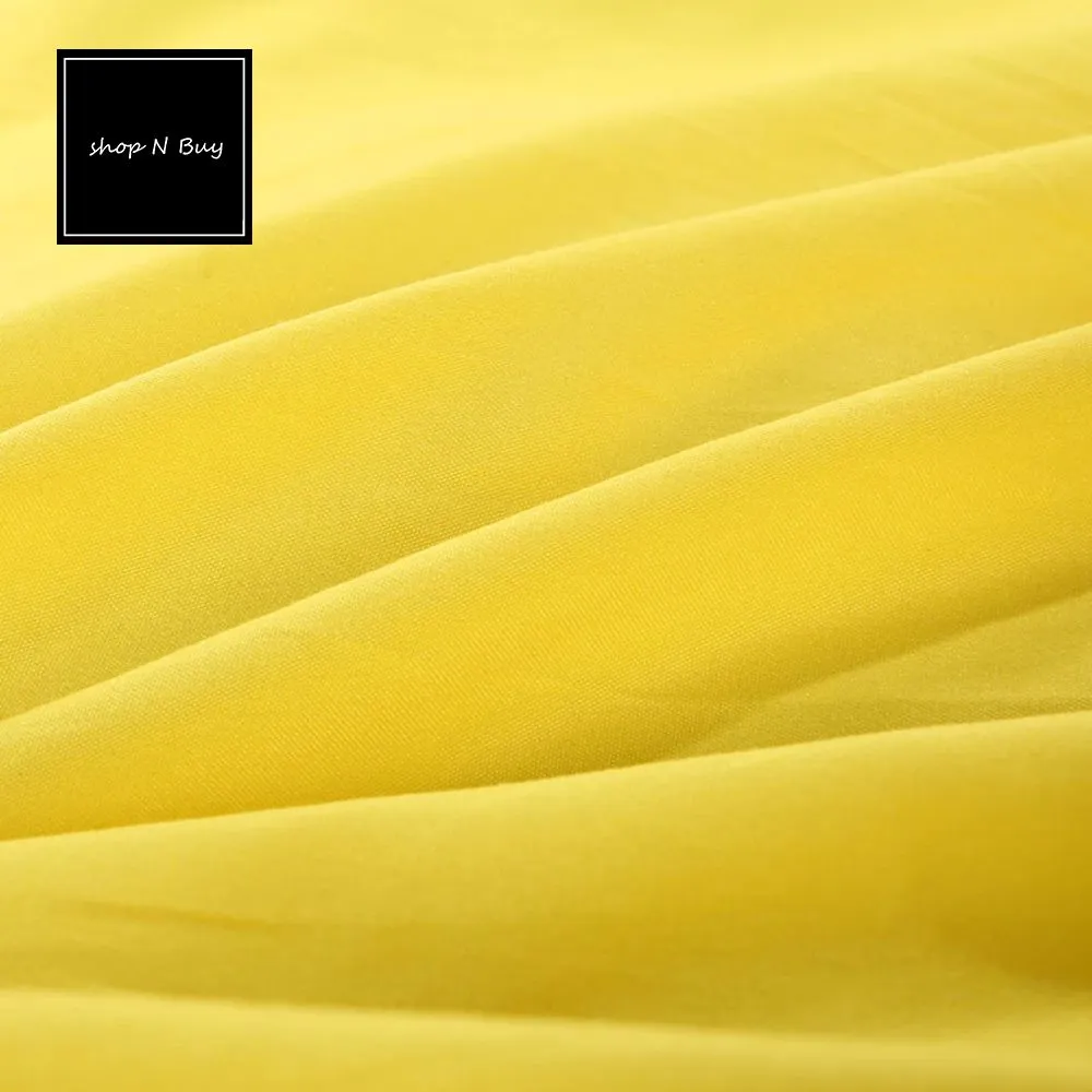 Luxury Lemon Yellow Duvet Set - 6 Pieces