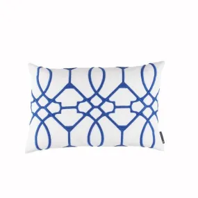 Magic White & Azure Lumbar Pillow by Lili Alessandra