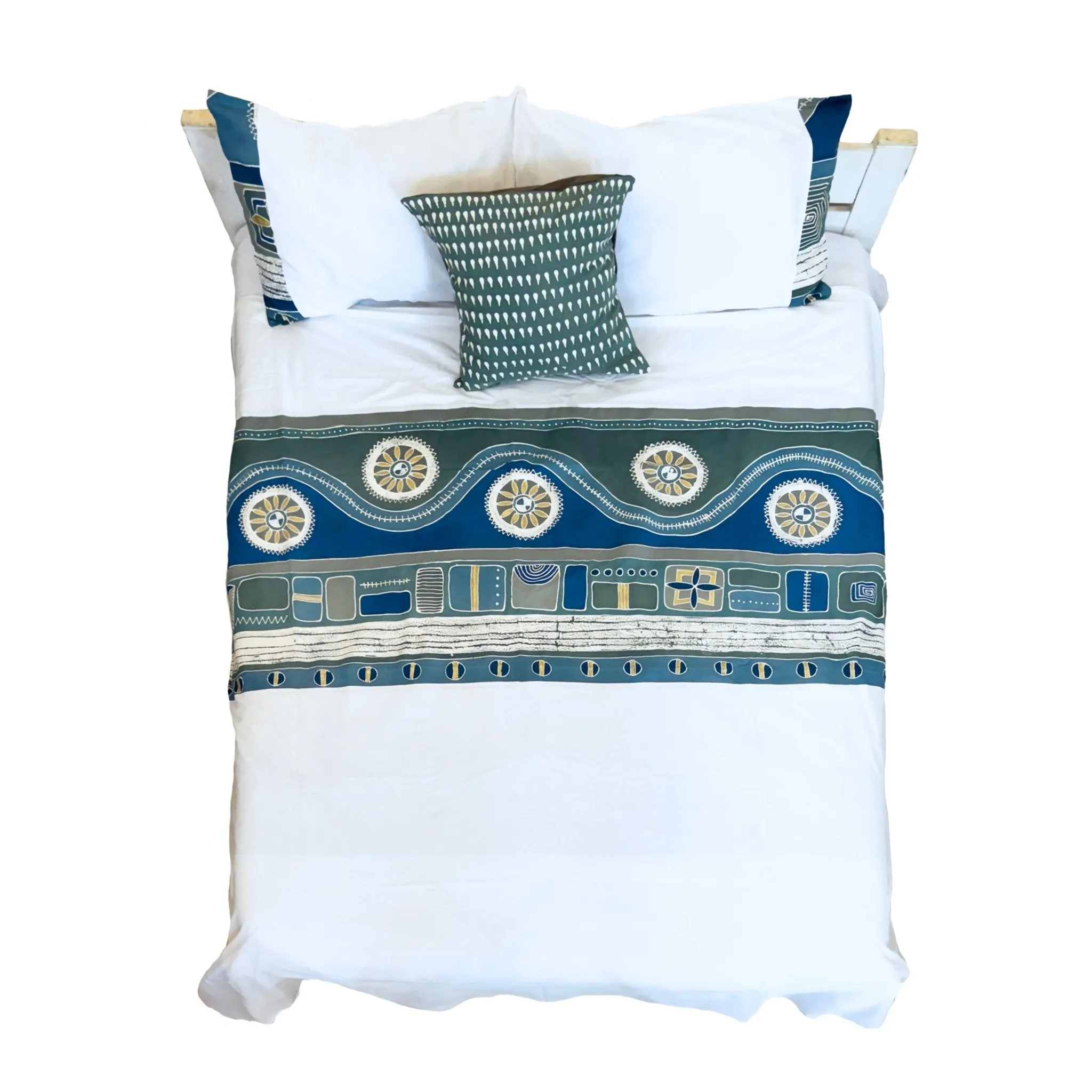 Mali Bright Aqua Duvet Cover