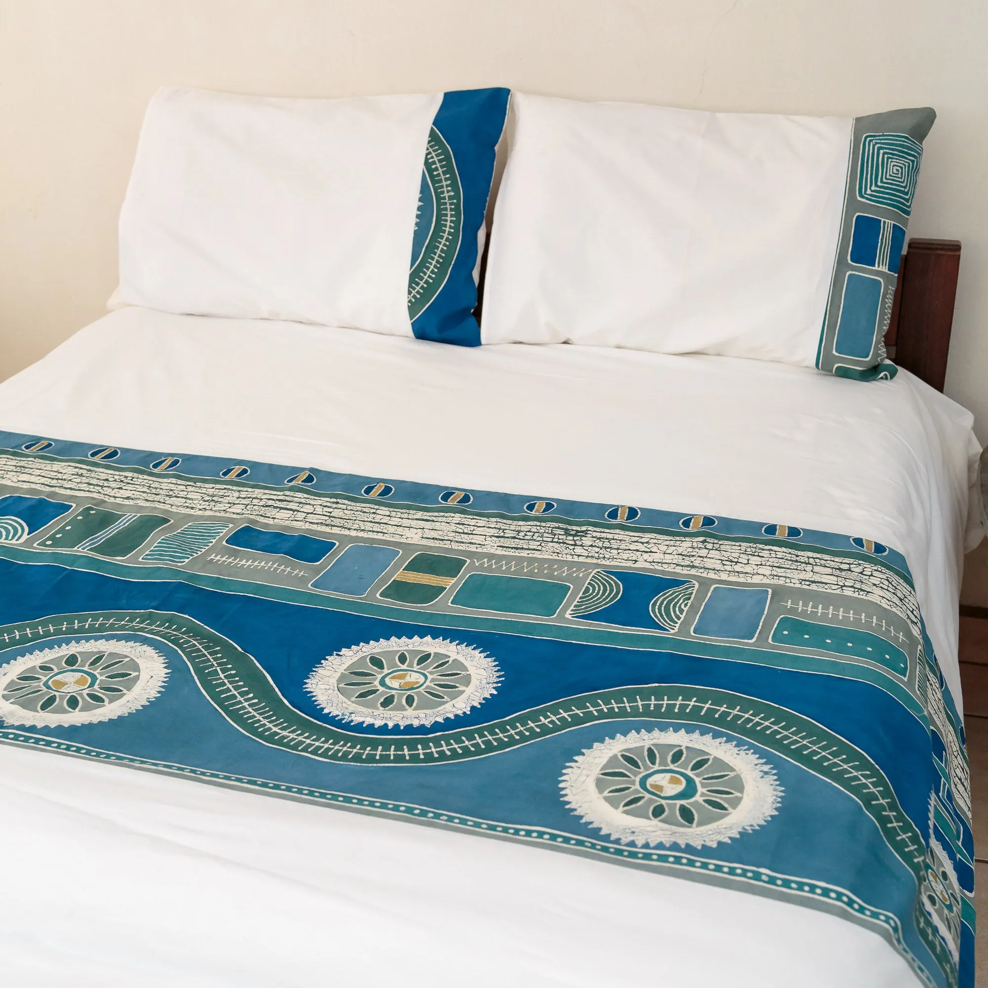 Mali Bright Aqua Duvet Cover