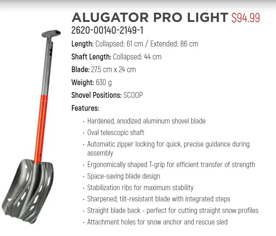 Mammut Alugator Pro Light Avalanche Shovel