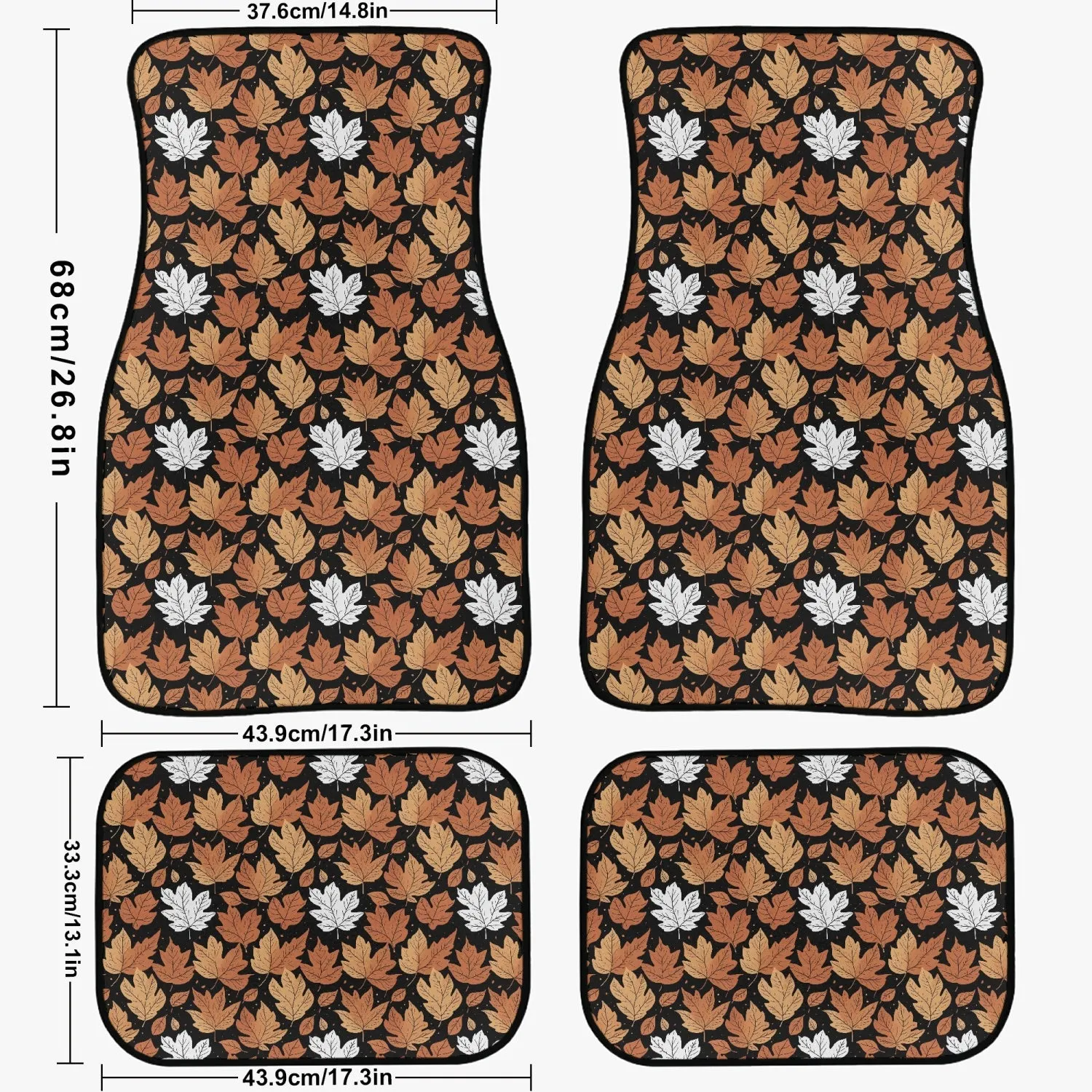 Maple Leaves Car Floor Mats - 4Pcs