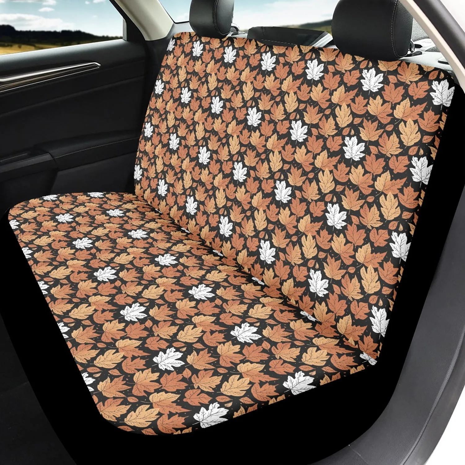 Maple Leaves Microfiber Car Seat Covers - 3Pcs