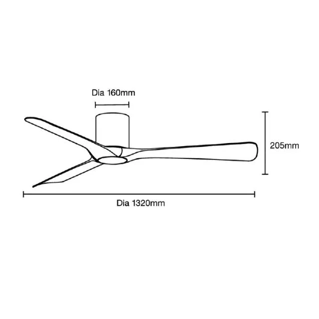 Martec Fresno DC 1320mm Hugger Ceiling Fan Matt White