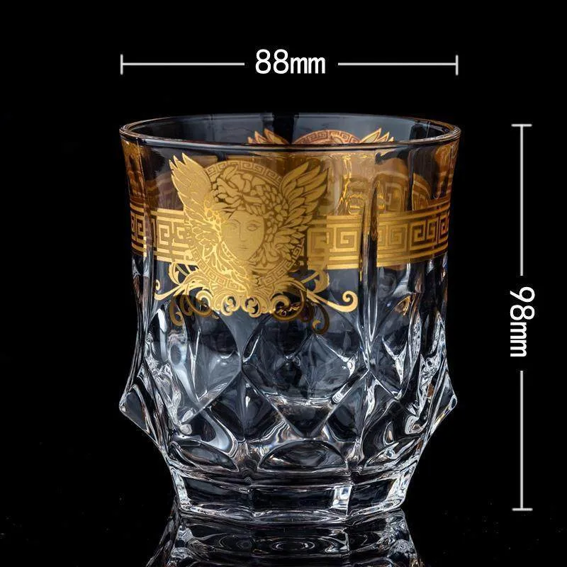 Medusa Head Creative Gold High-end Glass Whiskey Glass Foreign Wine Glass Beer Glass