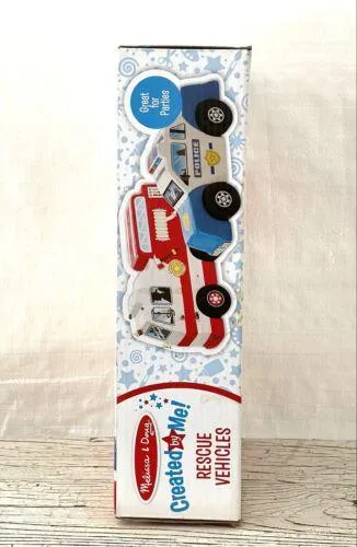 Melissa & Doug Wooden Craft Kit - Rescue Vehicles