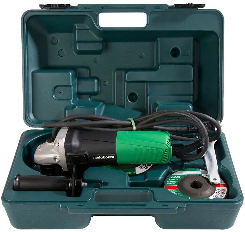 Metabo HPT G12SR4 Slide Switch Angle Grinder, 6.2 A, M14 x 2 Spindle, 4-1/2 in Dia Wheel, 10,000 rpm Speed :EA: QUANTITY: 1