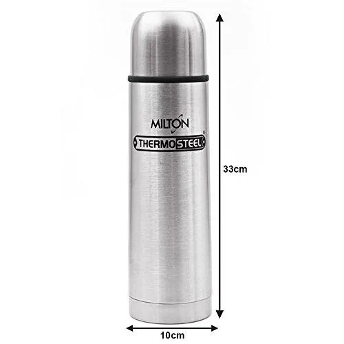 Milton Thermosteel Flip Lid Flask, 1 Litre, Silver