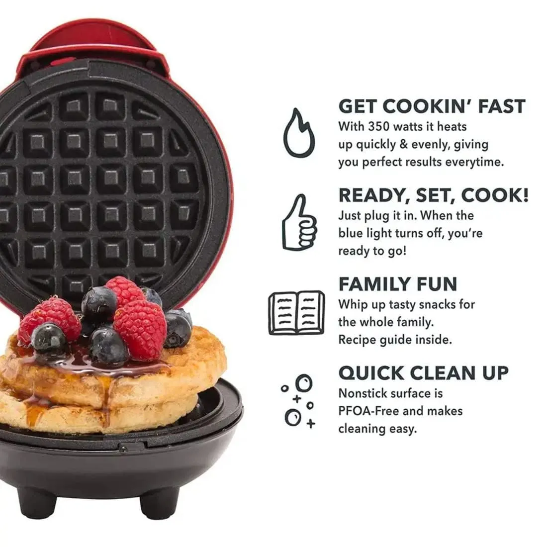 Mini Waffle Maker, Waffle Maker Machine,Mini Maker for Individual Waffles, Hash Browns, Keto Chaffles with Easy to Clean, Non-Stick Surfaces,Individual Belgian Waffles