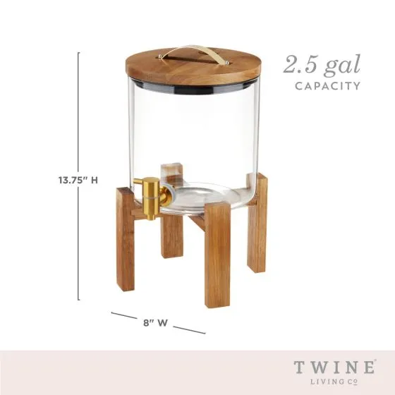 Modern Manor Wood & Glass Drink Dispenser by Twine Living