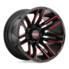 Moto Metal MO978 Razor 20X12 8X180 -44 mm Satin Black Machined Red Tint