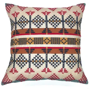 Multicolor Navajo Embroidered Throw Pillow Cover 22x22