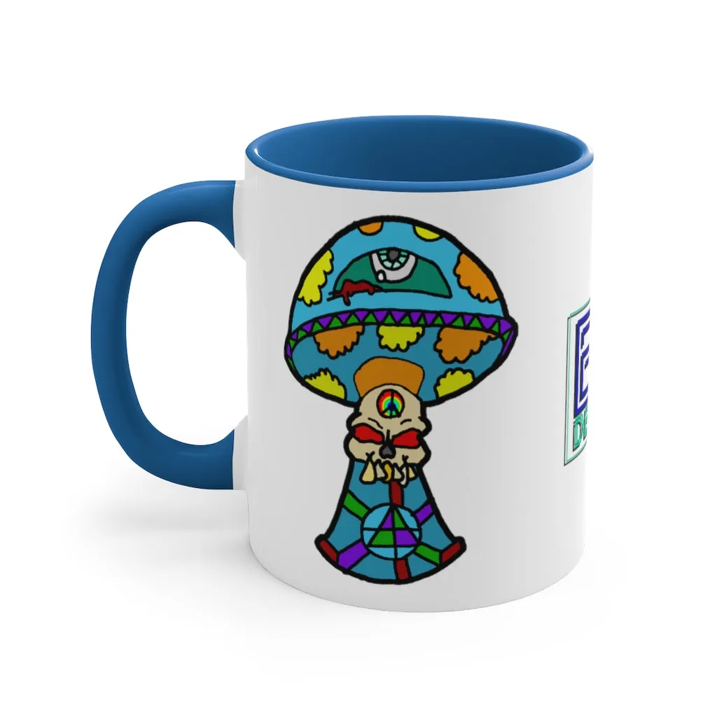 Multicolored Skull Shroom Accent Coffee Mug, 11oz