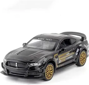 MUSTANG 1:32 DIECAST SCALE MODEL METAL PULL BACK WITH OPENABLE DOORS & LIGHT, MUSIC TOY VEHICLE FOR KIDS [ COLOR AS PER STOCK ]