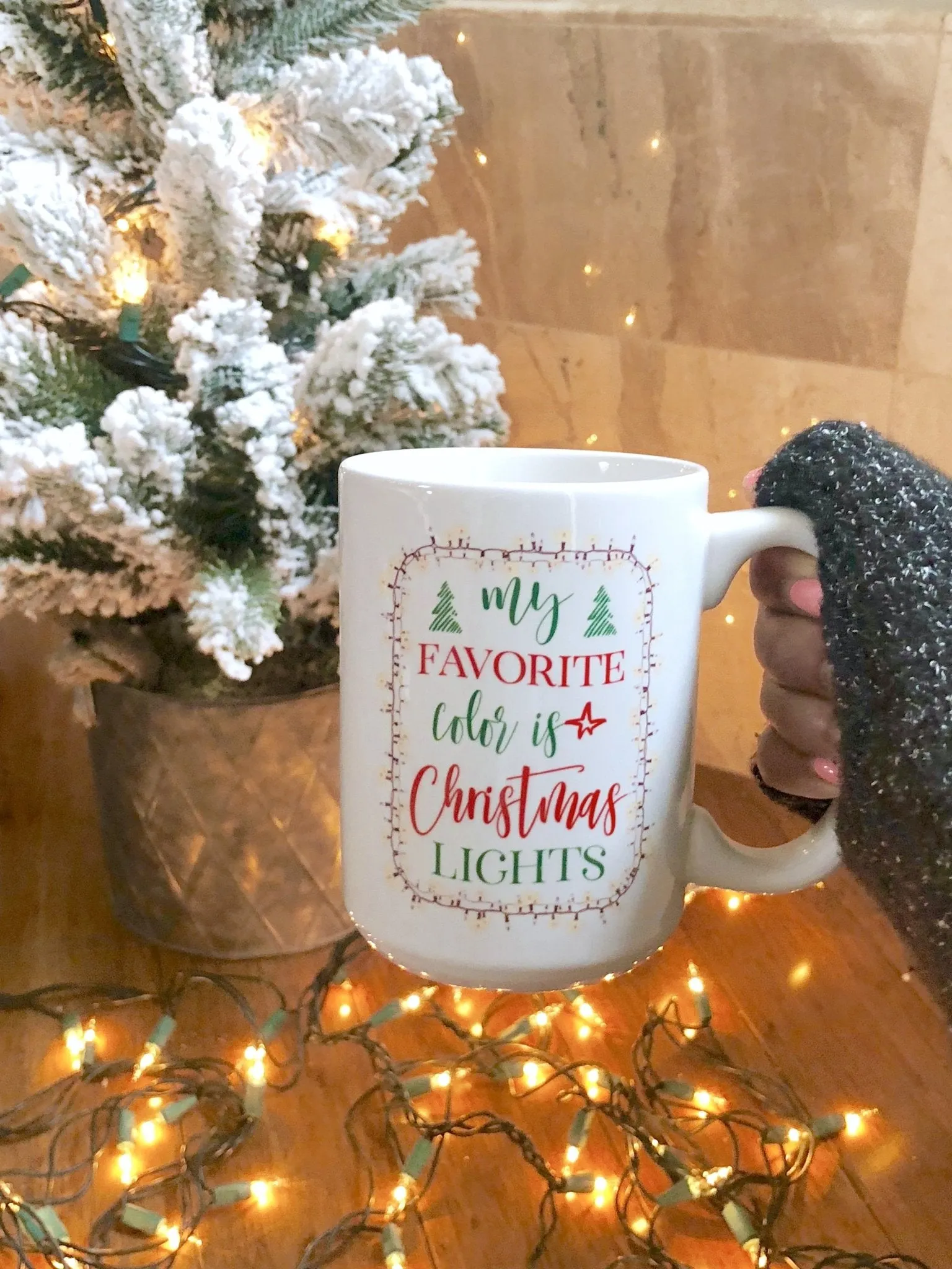 My Favorite Color is Christmas Lights Mug