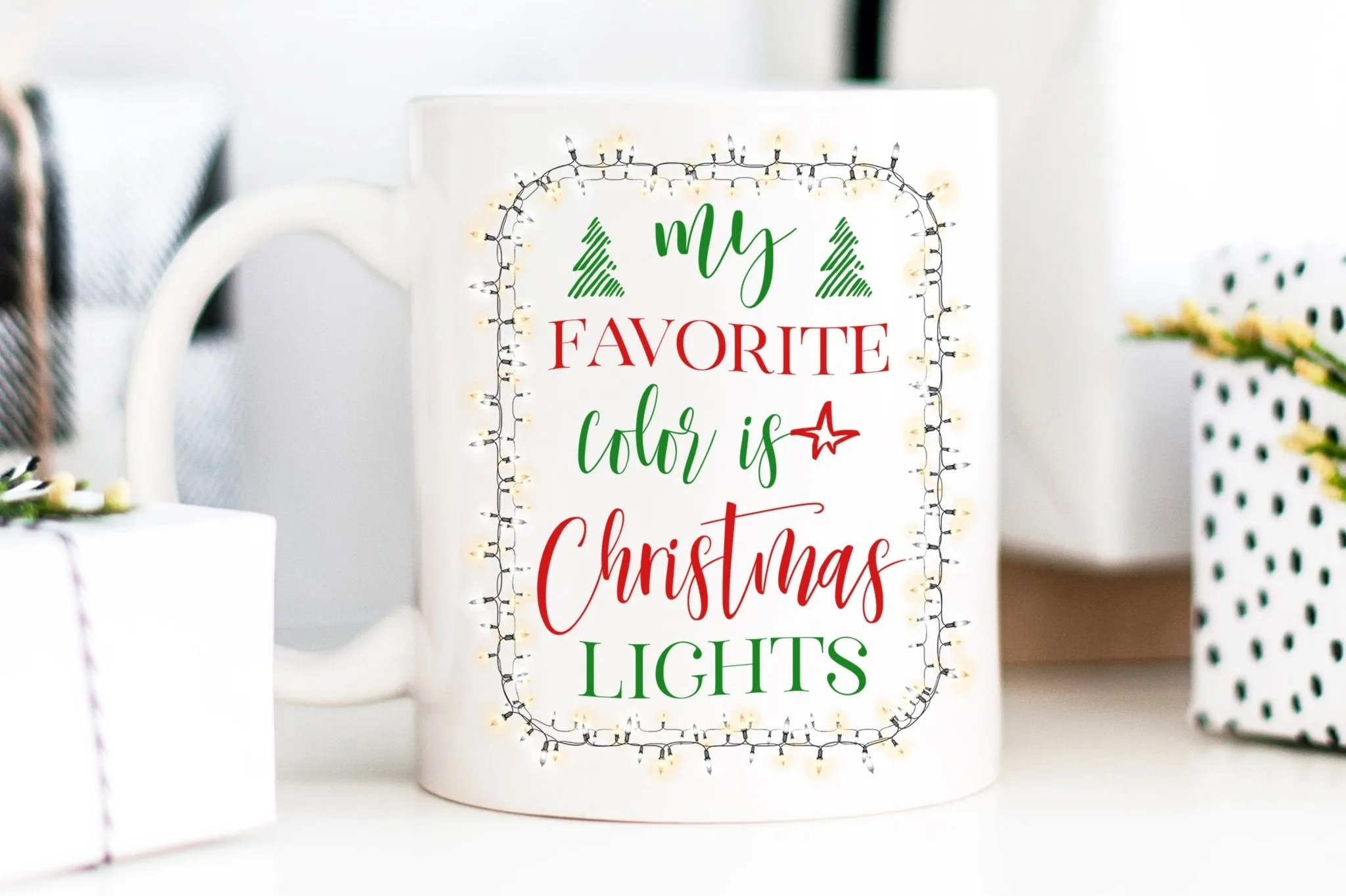 My Favorite Color is Christmas Lights Mug