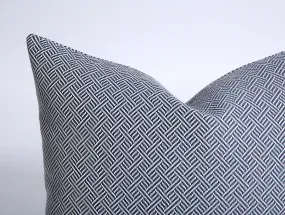 Navy & White Barkcloth Pillow Cover / Invisible Zipper Pillow cover / Upholstery Pillow / Lumbar pillow 12x21 / Tweed Pillow Cover