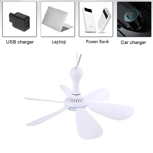 New Pattern Silent 6 Leaves USB Powered Ceiling Canopy Fan with Remote Control D61U