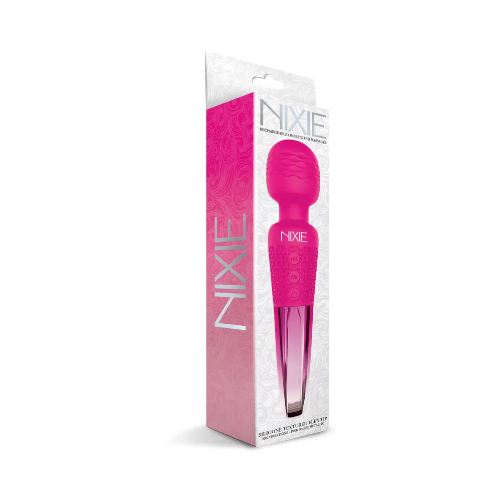 Nixie Rechargeable Wand Massager Pink Ombre Metallic