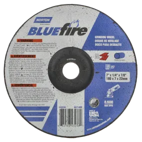 Norton 7 x 1/4 x 7/8 In. BlueFire Grinding Wheel 24 S T27 20 Count