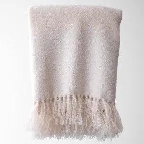 Oden Textured Boucle Throw: Cream / 50" X 60"