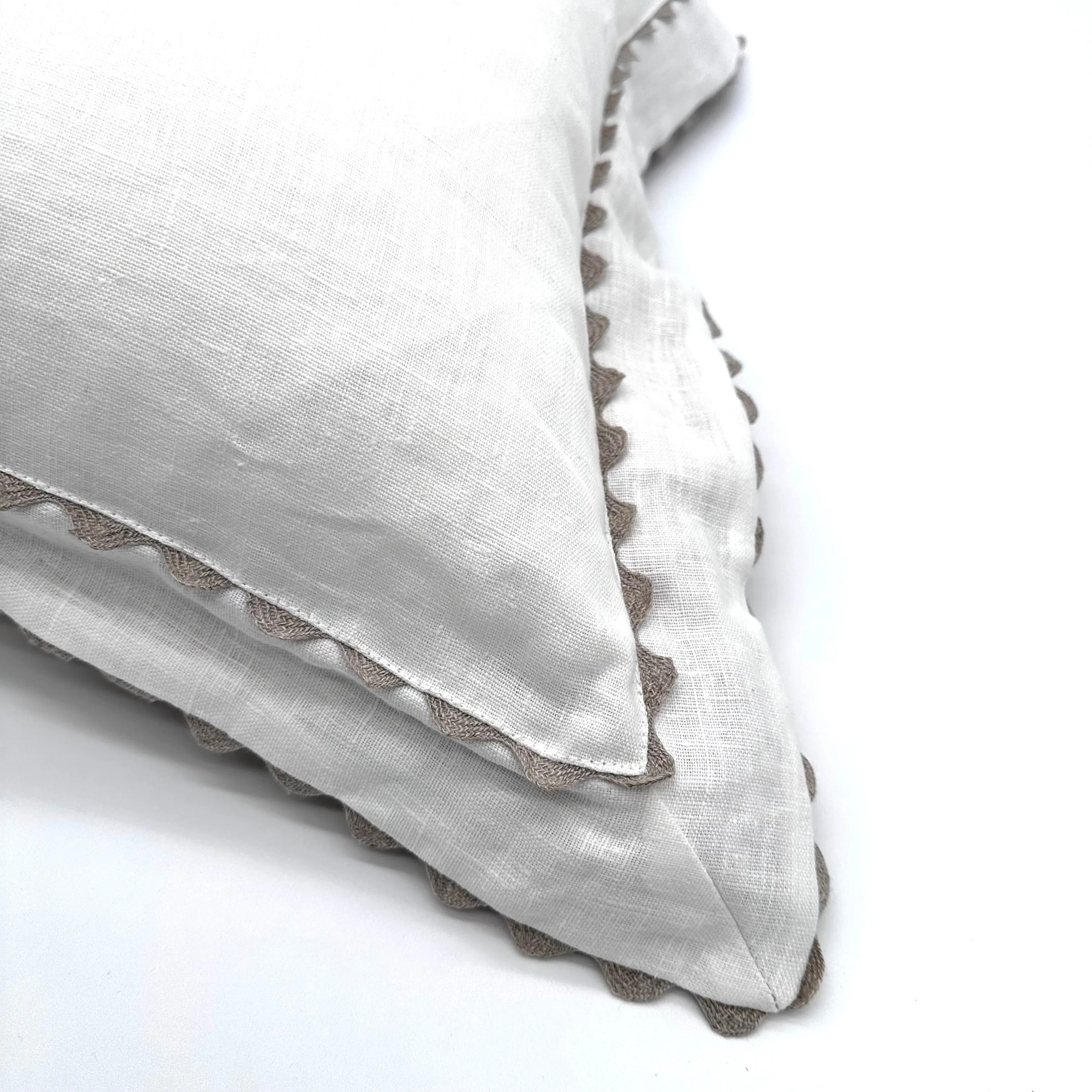 Off White Vintage 100% Pure Linen Throw Pillow  Cover 18x18