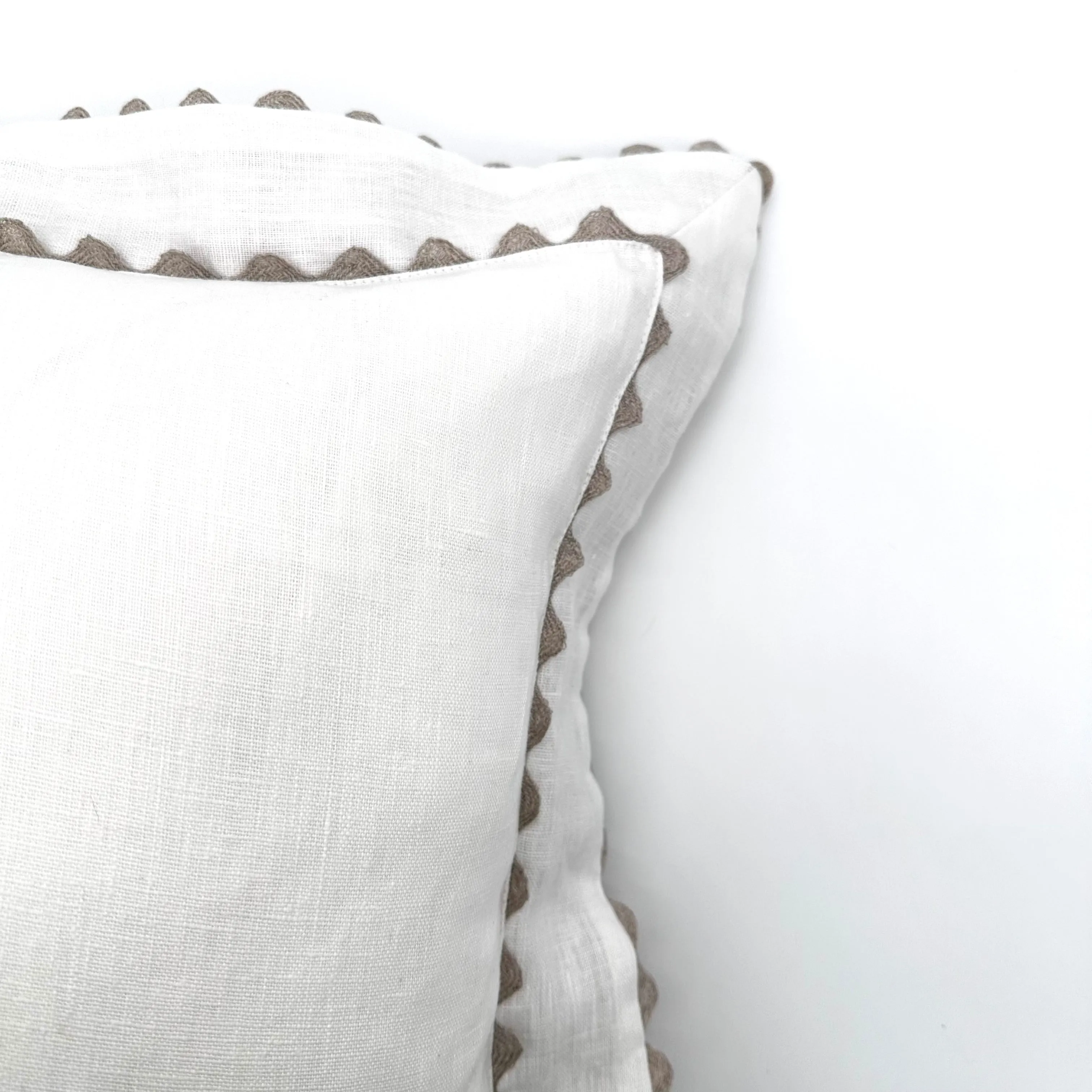 Off White Vintage 100% Pure Linen Throw Pillow  Cover 18x18