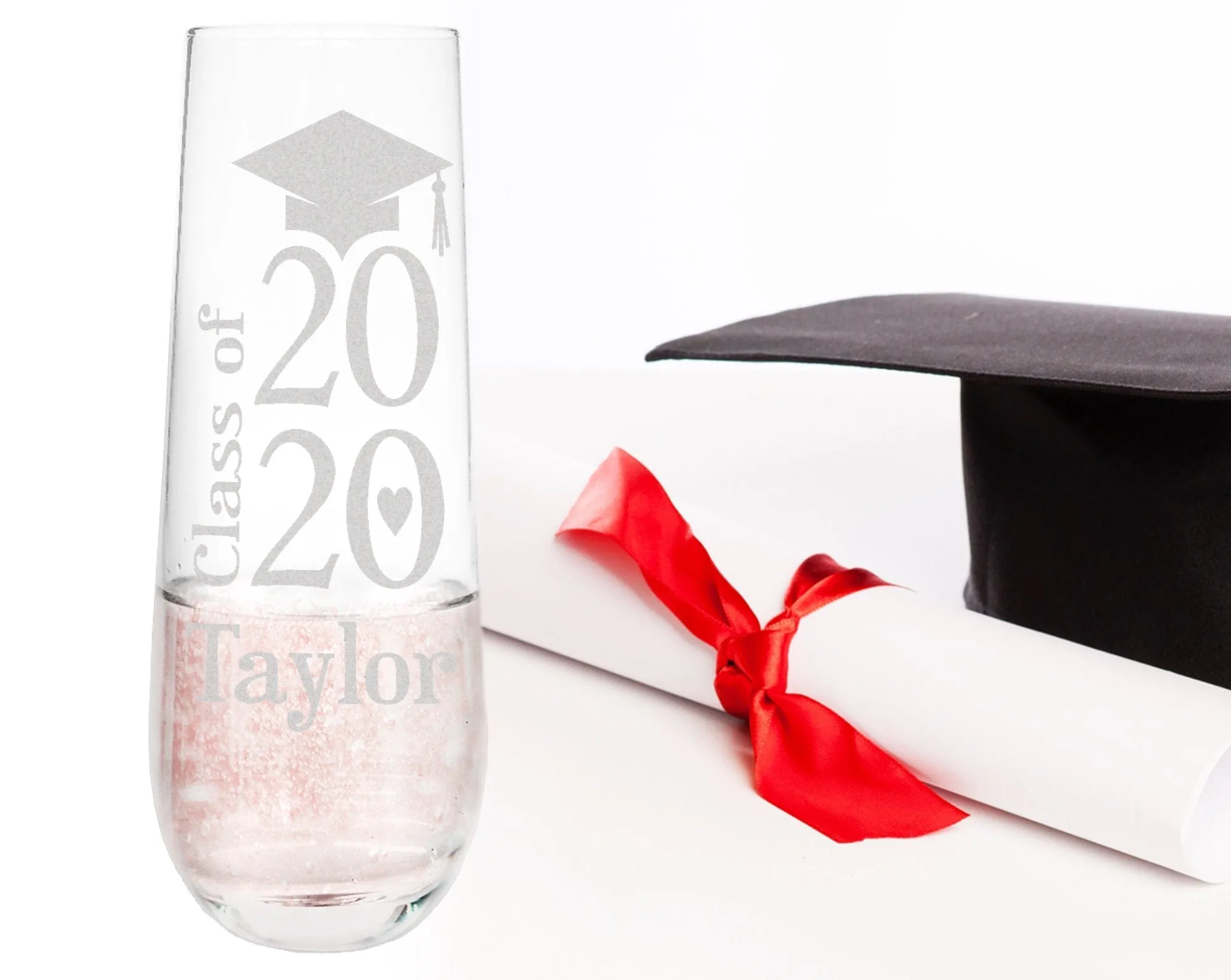 ONE College Graduation Gifts for Men Class of 2020 Masters Bachelors Graduate Degree Stemless Wine or Beer Glass Personalized Drinking Mug