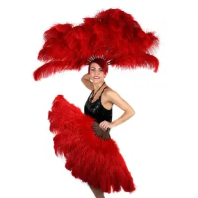 Ostrich Feather Fans 100CM Long Foldable Hand Held Performance Fans