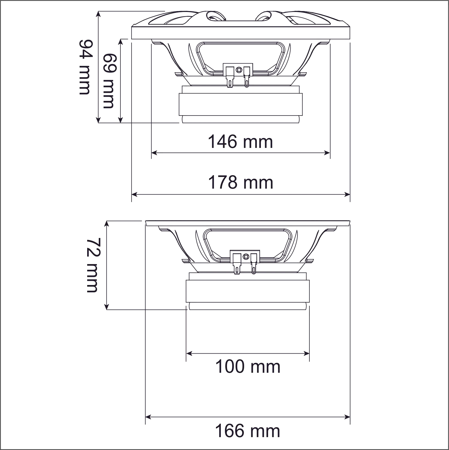 Pair Midbass Hurricane Pro MB 6K 700w 8 Ohms Speaker