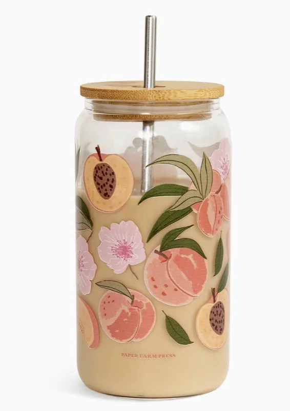 Peach Blossom 16oz Glass Can