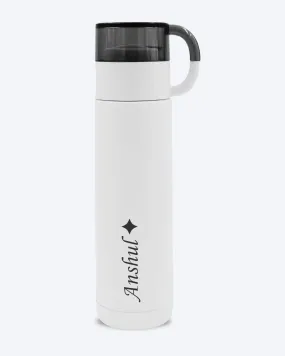 Personalised Thermosteel Cup Bottle White