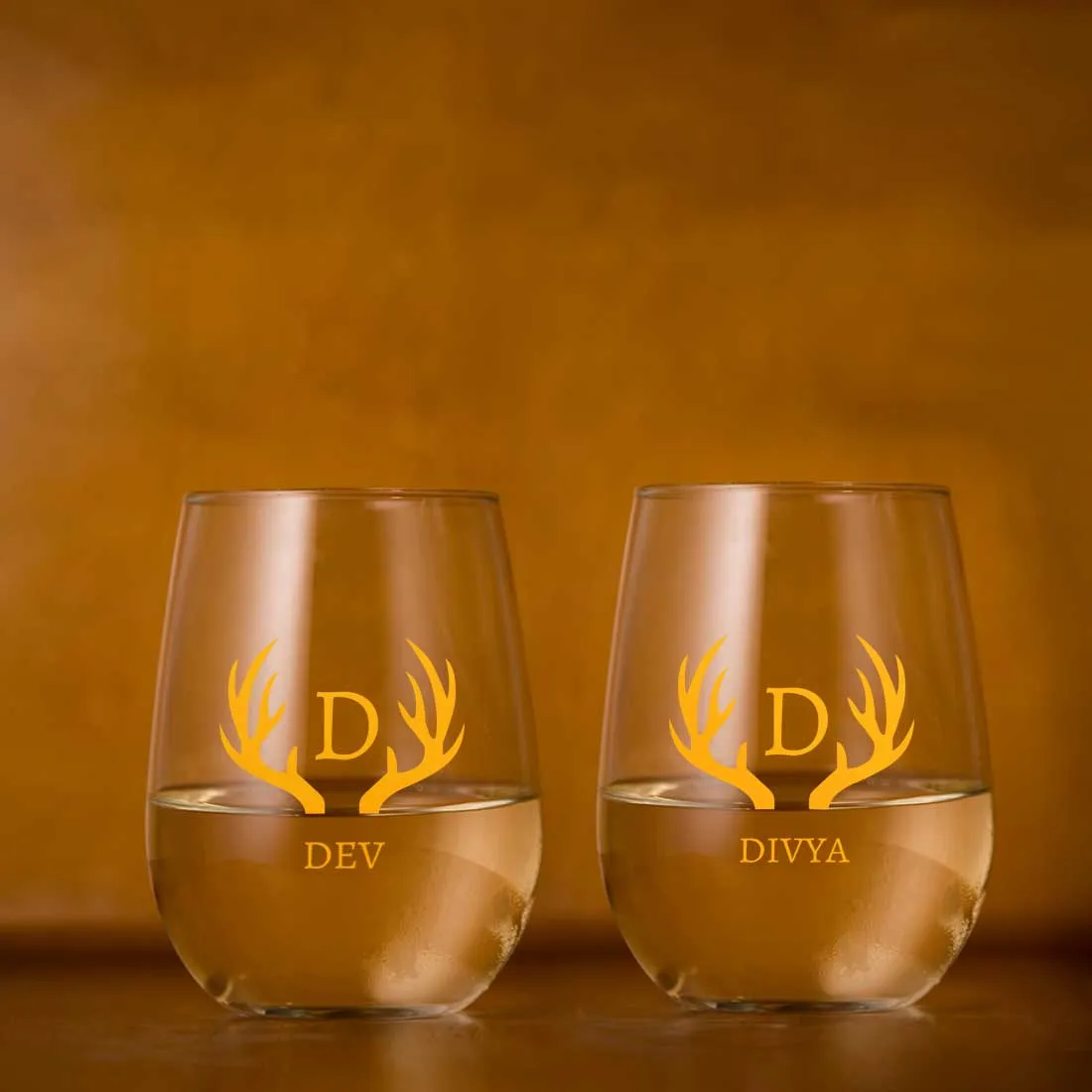 Personalized Stemless Wine Glass Drinking Glass With Gift Box Available in Black Pink Blue or Green Boxes