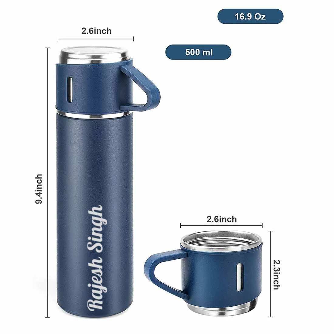 Personalized Thermos Cup For Tea Flask Gift Box Set Stainless Steel Flask - Add Name