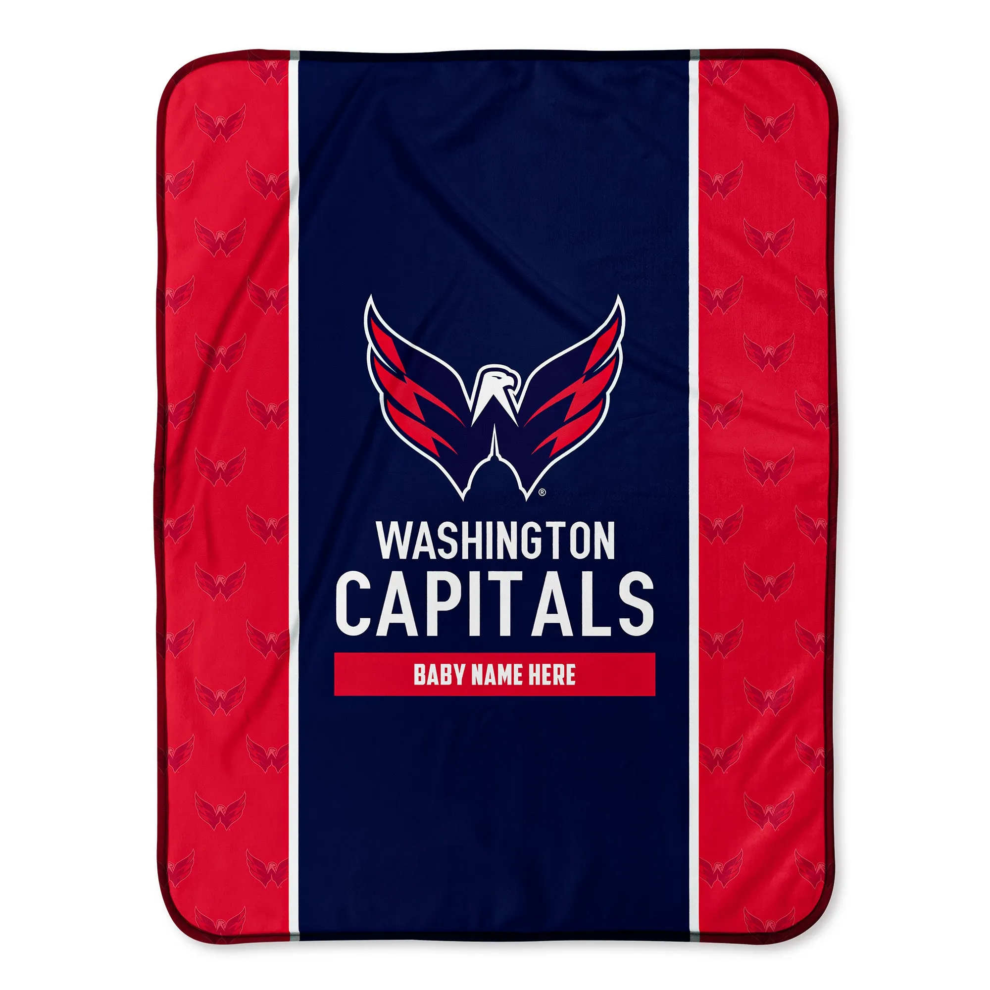 Personalized Washington Capitals Icon Baby Pixel Fleece Blanket