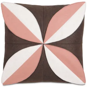 Pink and White Blooming Petal Throw Pillow Cover 16x16