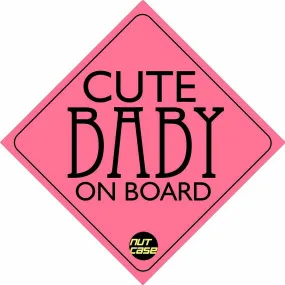 Pink Car Bumber Sticker - Cute Baby on Board