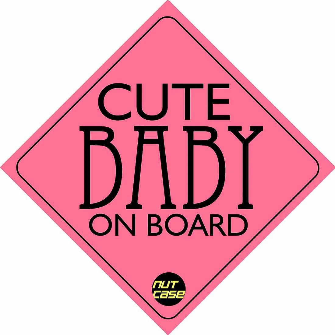 Pink Car Bumber Sticker - Cute Baby on Board