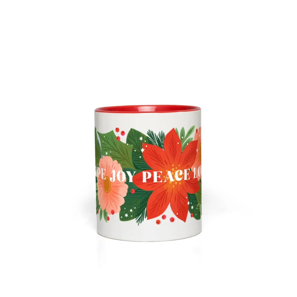 Poinsettia Garland Holiday Mug