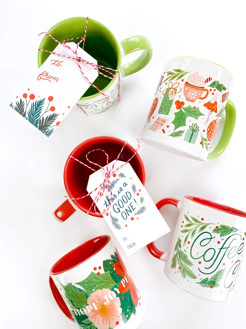 Poinsettia Garland Holiday Mug