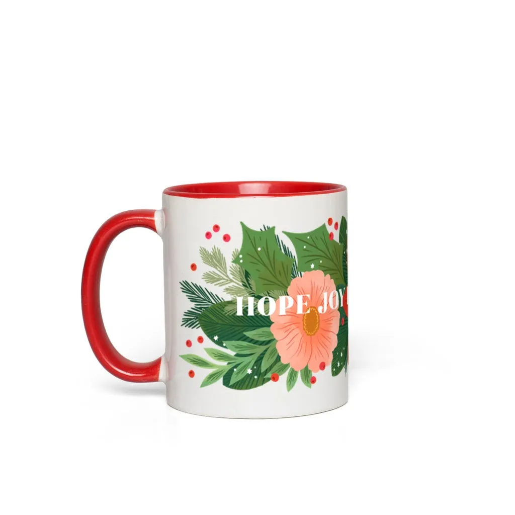 Poinsettia Garland Holiday Mug