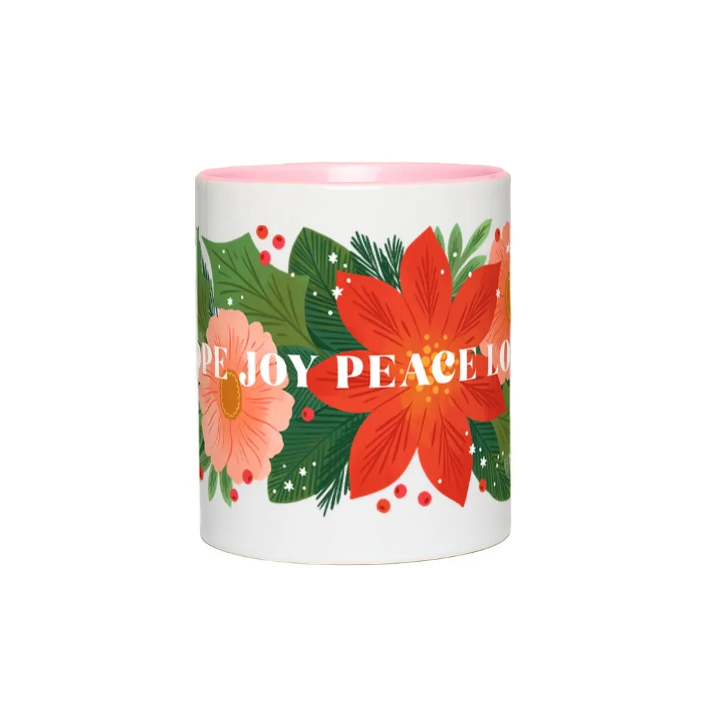 Poinsettia Garland Holiday Mug