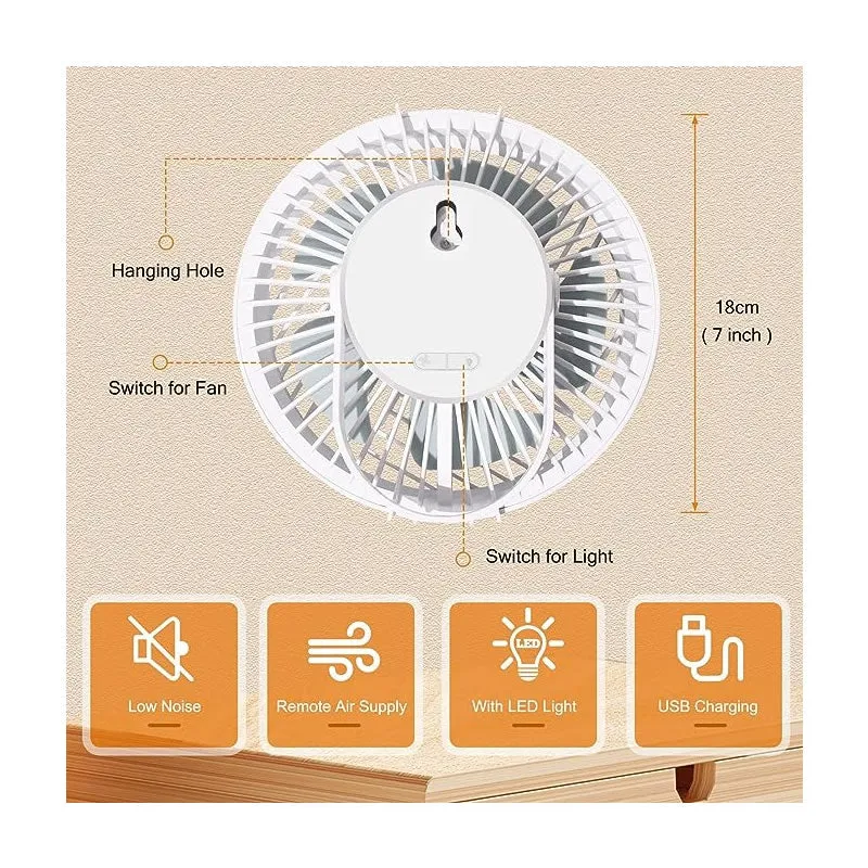 Portable 2 In 1 Led Light Camping Fan Ry-2301