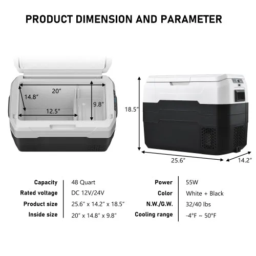 Portable Travel Fridge Freezer – 12/24V DC Car Cooler