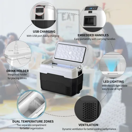 Portable Travel Fridge Freezer – 12/24V DC Car Cooler