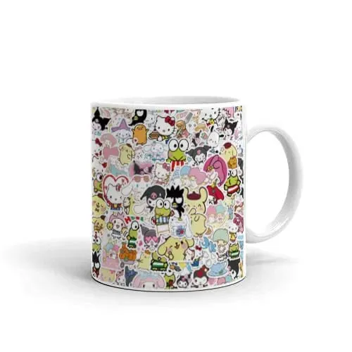 Printed Little Kitty Stickers Cute Mug for Return Birthday Gift