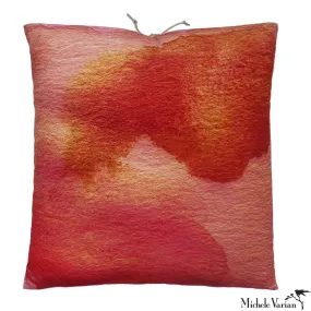 Printed Velvet Pillow Smudge Rose 22x22