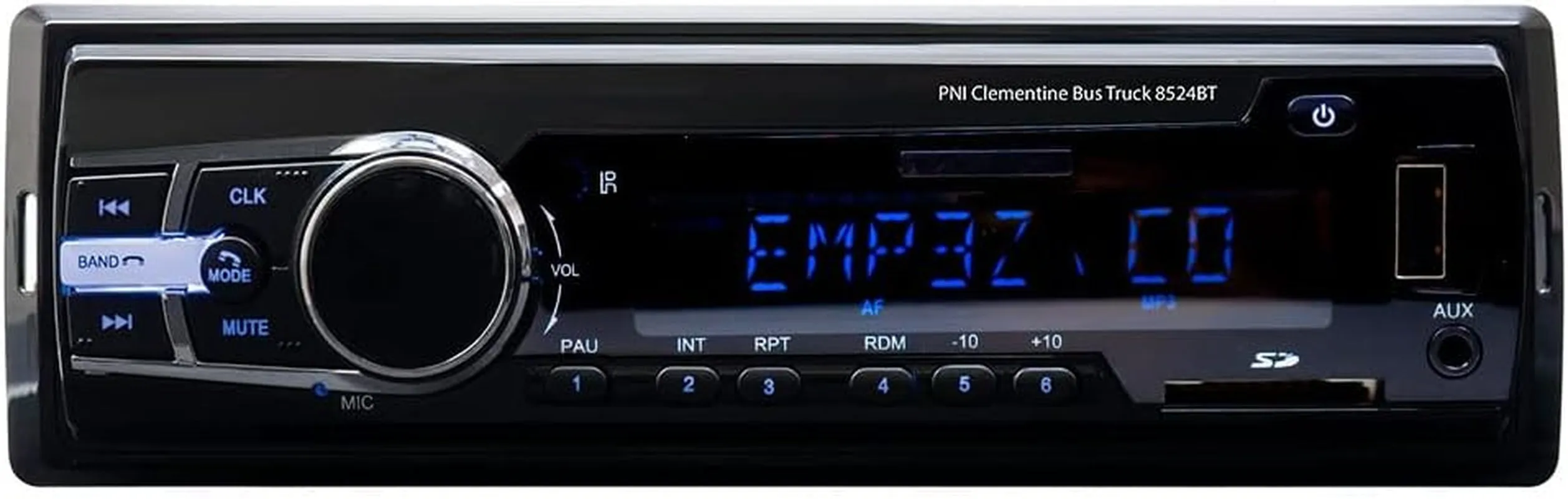 Radio MP3 Player Auto  Clementine Bus 8524BT 4x45w, RDS, 12V / 24V 1 DIN cu SD, USB, AUX, RCA SI Bluetooth 24 Volt