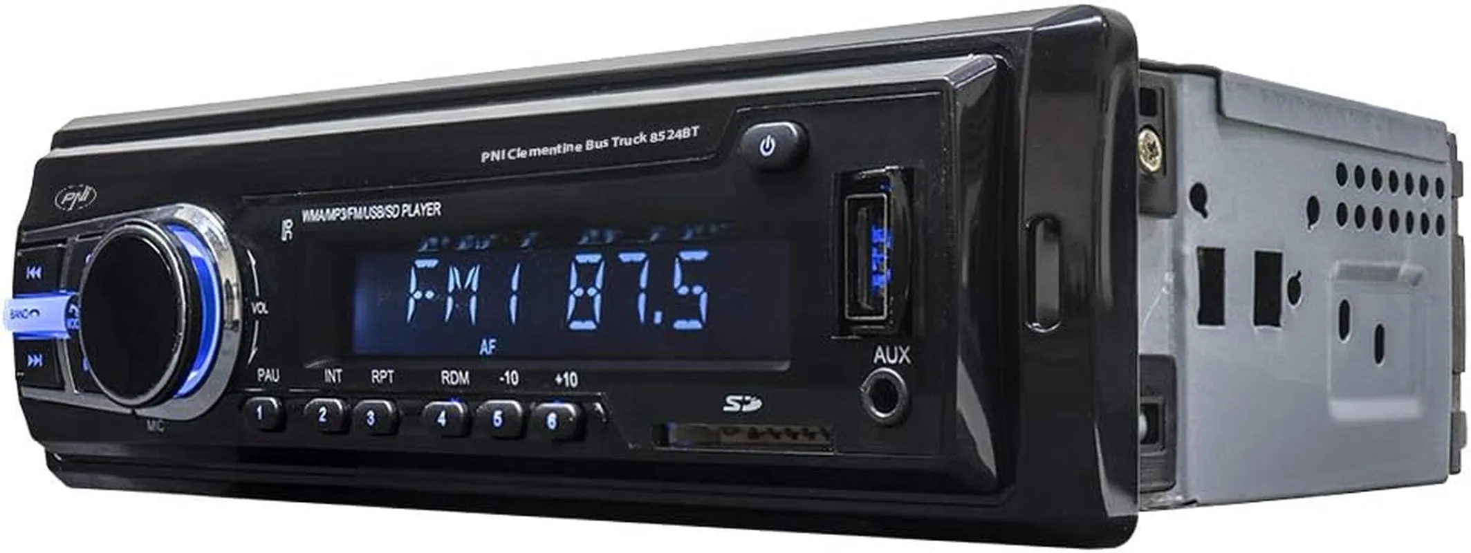 Radio MP3 Player Auto  Clementine Bus 8524BT 4x45w, RDS, 12V / 24V 1 DIN cu SD, USB, AUX, RCA SI Bluetooth 24 Volt