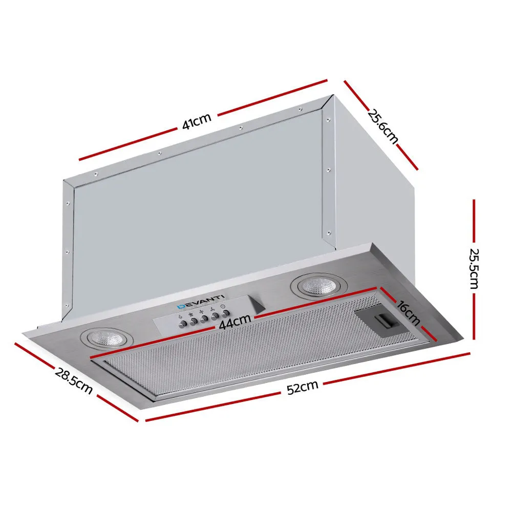 Range Hood Undermount Built In Stainless Steel Canopy 52cm 520mm